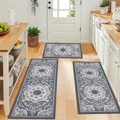 3-pcs floor mat set with non-slip bottom