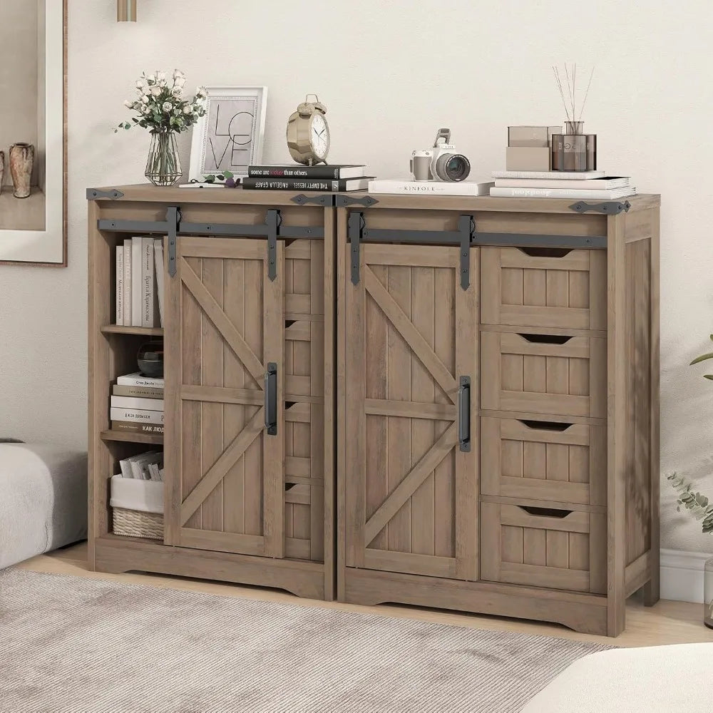 Rustic Grey Cabinet with Drawer for Bathroom, Kitchen, Living Room