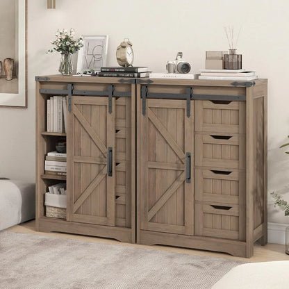 Rustic Grey Cabinet with Drawer for Bathroom, Kitchen, Living Room
