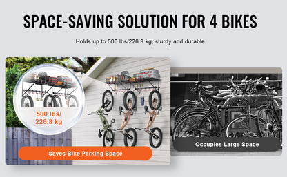 500 lbs. Bike Storage Rack with Adjustable 2 Shelves