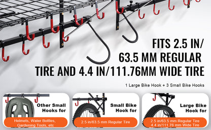 500 lbs. Bike Storage Rack with Adjustable 2 Shelves