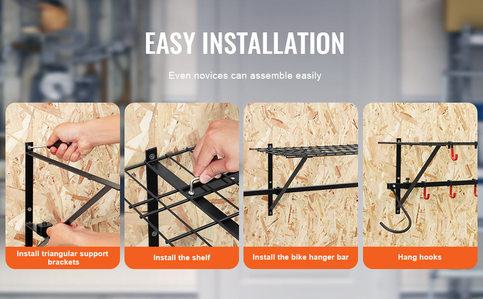500 lbs. Bike Storage Rack with Adjustable 2 Shelves