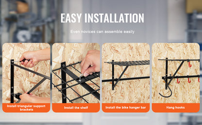 500 lbs. Bike Storage Rack with Adjustable 2 Shelves