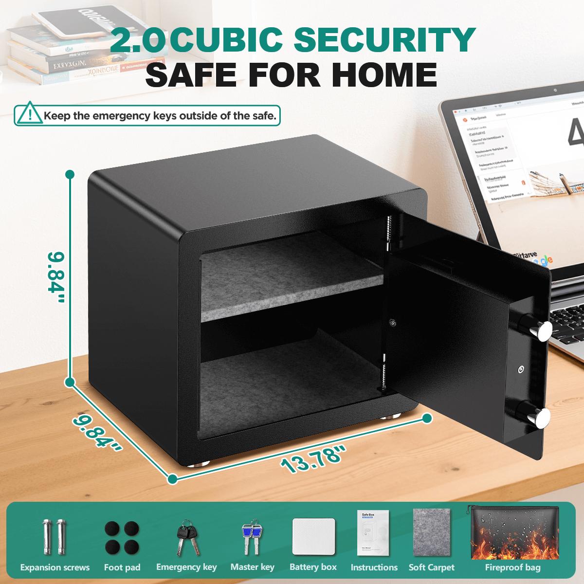 Digital Keypad Home Security Safe with Fireproof Waterproof Bag