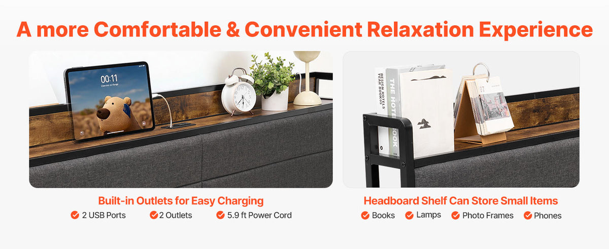 Twin/Full Size Daybed Frame w/ Charging Station
