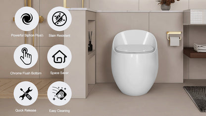 Single Flush Egg Shape Toilet 1.28 GPF