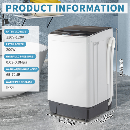 Portable Washer with LED Display, 10 Wash Cycles