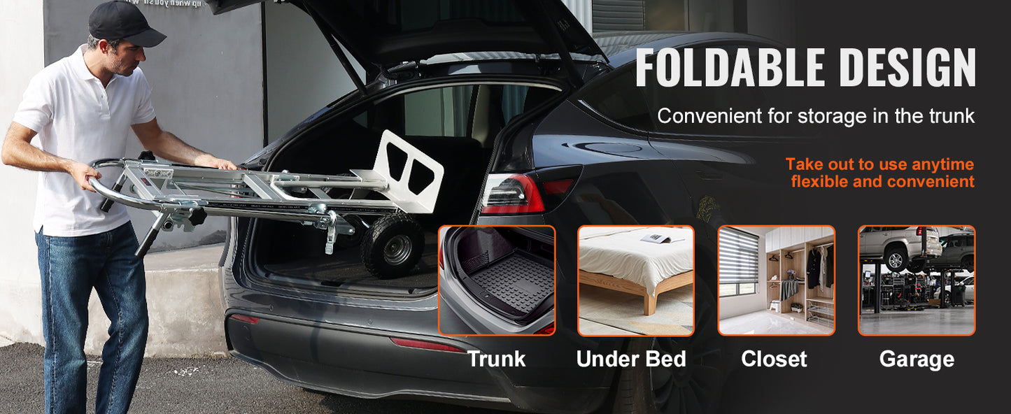 Aluminum Heavy Industrial Collapsible Dolly Cart