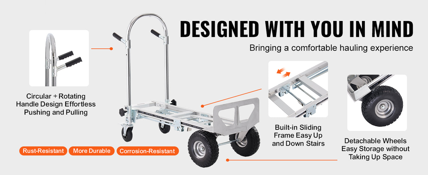 Aluminum Heavy Industrial Collapsible Dolly Cart