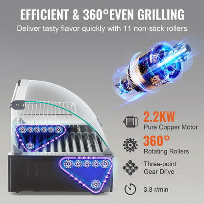 5/7/11 Rods Commercial Hot Dog Roller Machine