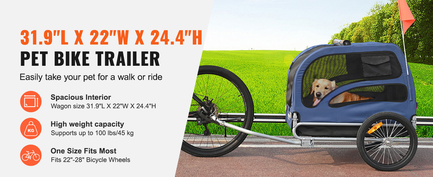 100lbs Pet Cart Bicycle Carrier Trailer