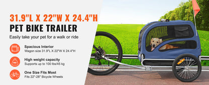 100lbs Pet Cart Bicycle Carrier Trailer