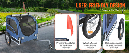 100lbs Pet Cart Bicycle Carrier Trailer