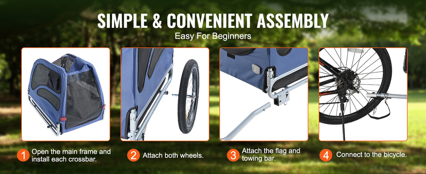 100lbs Pet Cart Bicycle Carrier Trailer