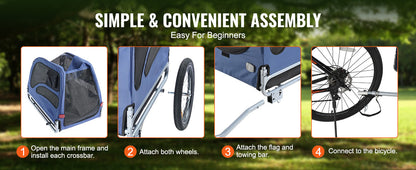 100lbs Pet Cart Bicycle Carrier Trailer