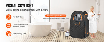 1200-Watt Compact Portable Steam Sauna Tent with Remote Control